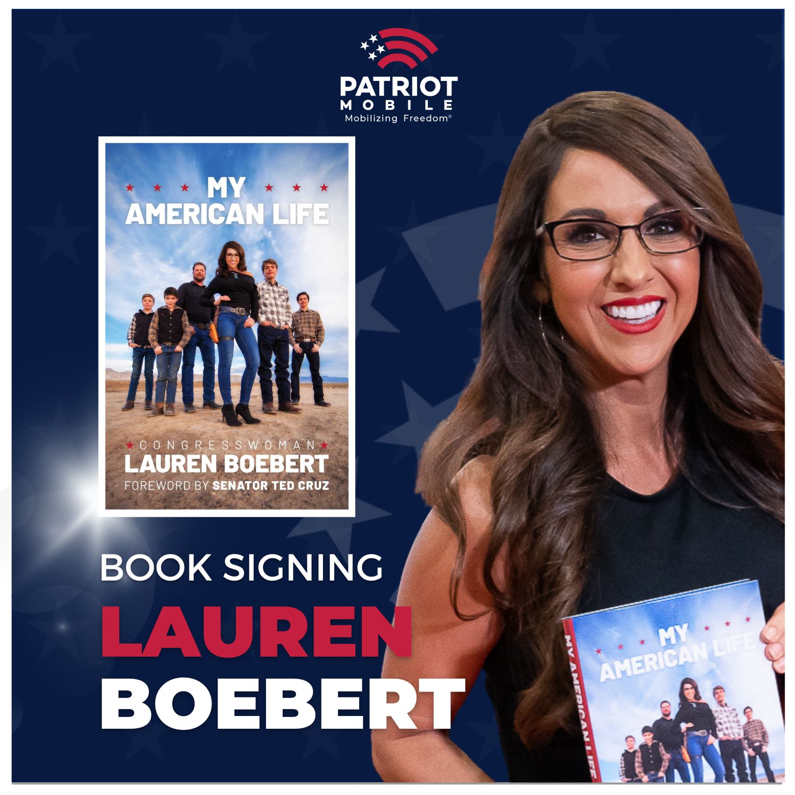 Lauren Boebert book signing with Patriot Mobile