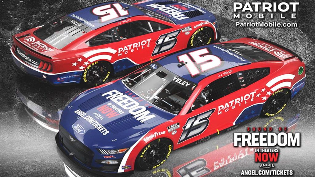 Patriot Mobile Continues Sponsorship of JJ Yeley at NASCAR, Featuring ‘Sound of Freedom’ on Car